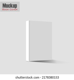 White Vertical Cover Letter Mockup Template Realistic Image With Sample Illustration Design. Vertical White Hardcover Book. Visual Mockup. Template With Sample Design. 3D Illustration.