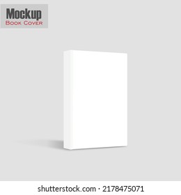 White Vertical Cover Letter Mockup Template Realistic Image With Sample Illustration Design. Vertical White Hardcover Book. Visual Mockup. Template With Sample Design. 3D Illustration.