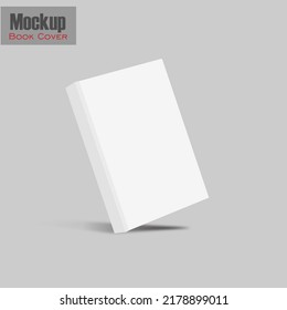 White Vertical Cover Letter Mockup Template Realistic Image With Sample Illustration Design. Vertical White Hardcover Book. Visual Mockup. Template With Sample Design. 3D Illustration.