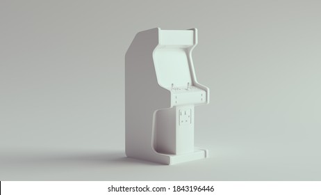 White Vintage Arcade Console 3d Illustration 