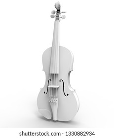 White Viola Violin - 3D Rendering