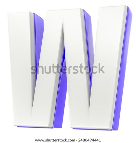 White W Font 3D Render With White Background