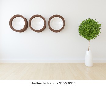 white wall. 3d rendering
