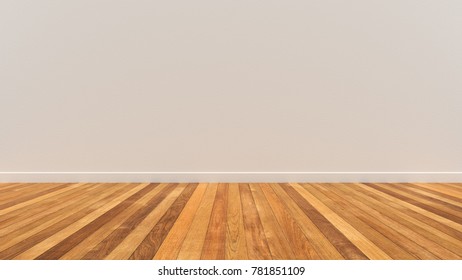 White wall wood floor 3d Illustration render Background Texture - Shutterstock ID 781851109