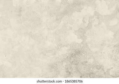 White watercolor background with brown texture, old vintage or antique parchment paper with textured grunge and watercolor stains