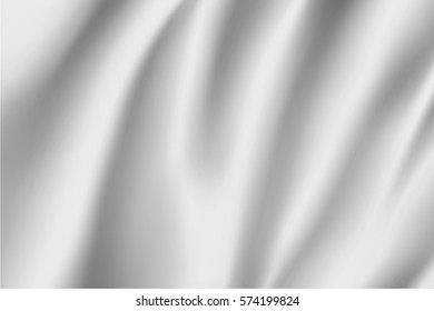 White waving flag template. Clean horizontal flag, for your design.  3d mock-up.