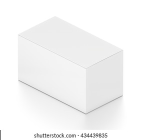 White Flat Horizontal Rectangle Blank Box Stock Illustration 444761803