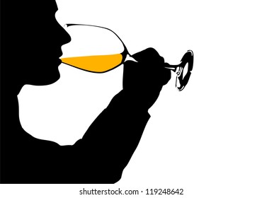 White Wine Drinker, Silhouette