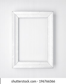 White Wooden Frame On The White Wall