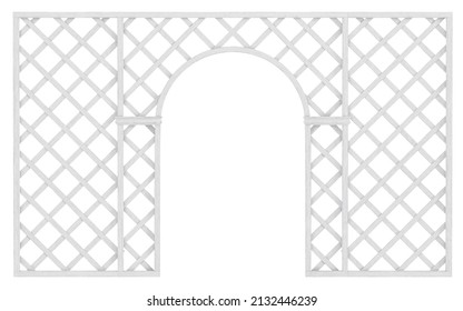 White Wooden Lattice Wall 3d Rendering,3d Illustration