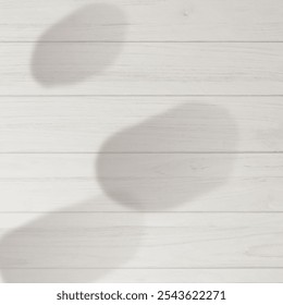 White wooden planks with soft shadows textured background. Light wood texture, white planks, and gentle shadows create a serene, minimalist background. Ideal for design projects.