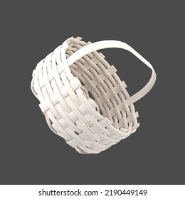 White Woven Basket 3d Illustration