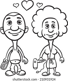 whiteboard drawing    cartoon avatar love couple husband   wife