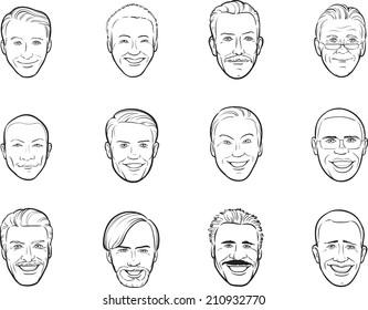 Whiteboard Drawing Cartoon Avatar Smiling Men Stock Illustration Shutterstock