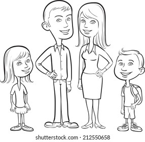 Whiteboard Drawing Cartoon Family Stock Vector (Royalty Free) 204365806 ...