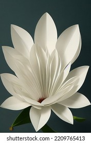 Whitestem Paperflower Is A Desert Flower. White Petals On A Dark Background. An Artistic Illustration.