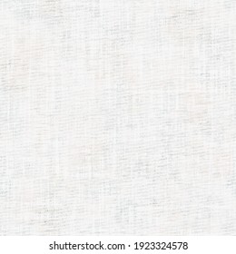 Whitewash linen texture seamless background. Cotton cloth effect in weathered sun bleached coastal living style. Irregular blotched mottled pastel white fabric material. Beach wedding blank backdrop