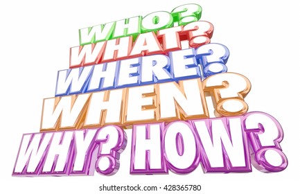 Who What Where When Why How Stock Illustration 428365780 | Shutterstock