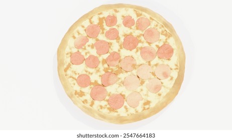 Whole Pizza with Toppings | Perfect for Food Photography, Restaurant Menus, and Culinary Branding | Ideal for Italian Cuisine and Gourmet Pizza Lovers - Powered by Shutterstock