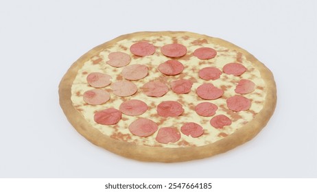 Whole Pizza with Toppings | Perfect for Food Photography, Restaurant Menus, and Culinary Branding | Ideal for Italian Cuisine and Gourmet Pizza Lovers - Powered by Shutterstock