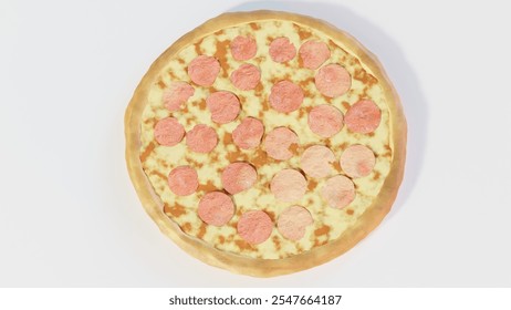 Whole Pizza with Toppings | Perfect for Food Photography, Restaurant Menus, and Culinary Branding | Ideal for Italian Cuisine and Gourmet Pizza Lovers - Powered by Shutterstock