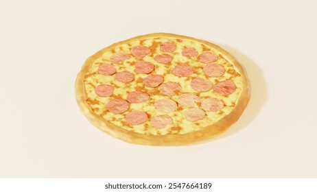 Whole Pizza with Toppings | Perfect for Food Photography, Restaurant Menus, and Culinary Branding | Ideal for Italian Cuisine and Gourmet Pizza Lovers - Powered by Shutterstock