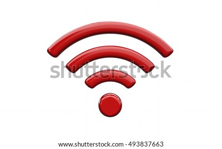 Wi Fi Wireless Network Symbol. 3d illustration