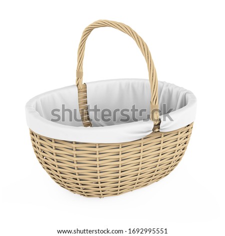 Wicker Basket Isolated. 3D rendering