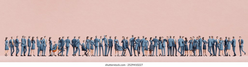 Wide background with lots of business people at meeting, seminar, presenting, People talking and sharing ideas. 3D rendering - Powered by Shutterstock