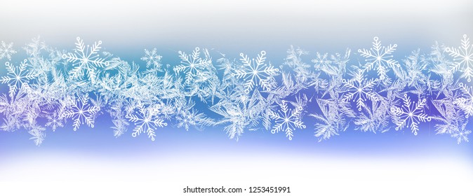 Wide Banner Header Snowflakes Winter Snowy Stock Illustration 1253452003