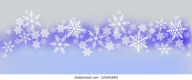 Wide Banner Header Snowflakes Winter Snowy Stock Illustration 1253452003