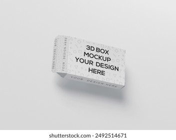Wide Flat Rectangle Package Box Mockup 5