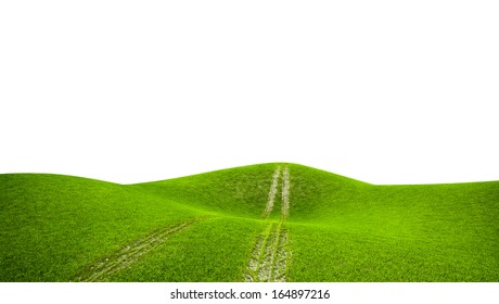 Wide Image Green Grass Field Road Stock Illustration 164897216 ...