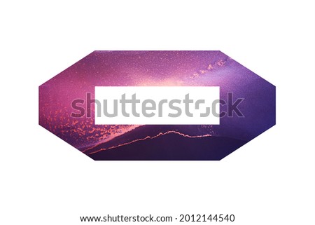 Wide initial letter O with abstract hand-painted alcohol ink texture. Galaxy texture. Isolated on white background. Illustration for headline and logo design Foto stock © 
