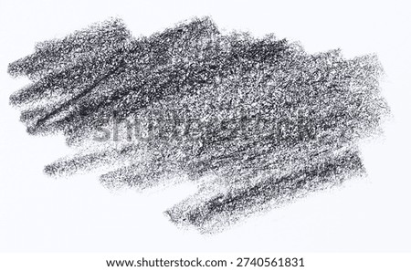 Wide patch of black graphite hatching, uneven grainy texture, white background.