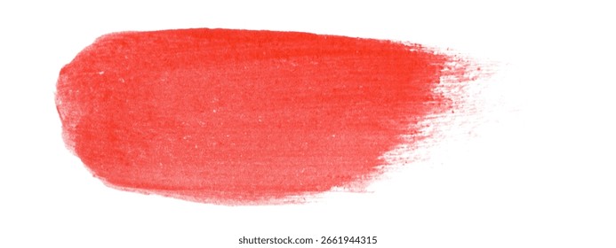 Wide red brushstroke with solid center and feathered edges. Excellent for textured banners or bold graphic spots. The brushstroke has a painterly feel, displaying visible brush textures