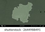 Wielunski County. Administrative area of Poland highlighted and outlined on a darkened colored elevation map
