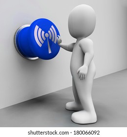 Wi-fi Button Meaning Internet Connection Or Mobile Data