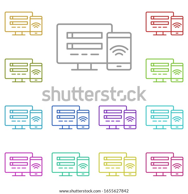 wifi, hotel multi color icon. Simple thin\
line, outline of Hotel Service icons for UI and UX, website or\
mobile application on white\
background