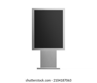 WiFi Network Multi Touch Floor Standing LCD Ad Display Digital Signage Display Touch Monitor. 3d Render Illustration