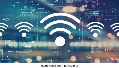 Modern Cityscape Wireless Communication Internet Things Stock Photo ...