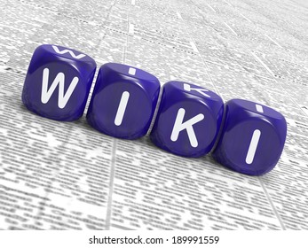 Wiki Dice Showing Learning Knowledge And Encyclopaedia