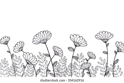 Featured image of post Border Flower Design Sketch - Horizontally hand drawn golden sketch flower design.