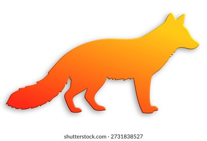 wild orange fox jumping through empty space with slender limbs and graceful movement