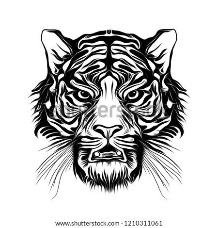 Wild Tiger Face Tatoo Stock Illustration Shutterstock