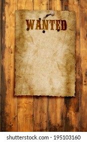 wild west wanted poster on wooden wall