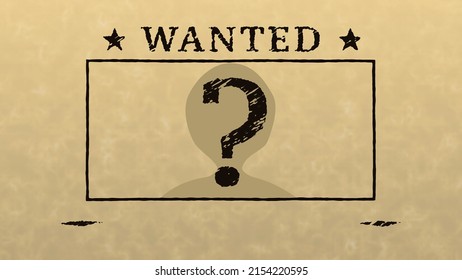 Wild West Wanted Posters with Human Figure and Question Mark on Paper Texture - Powered by Shutterstock