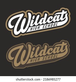 Wildcats  Lettering. High School T-shirt Design