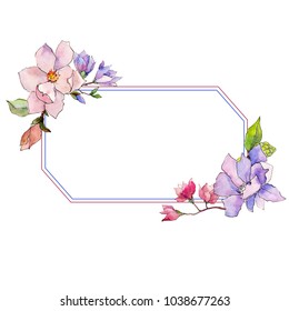 Wildflower Magnolia Flower Frame Watercolor Style Stock Illustration ...