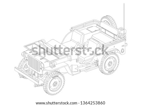 Willys Jeep vector drawing